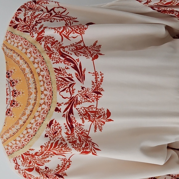 Free‎ People Flowy Bohemian Tunic Blouse Bell Sleeves Size Medium - Picture 6 of 9